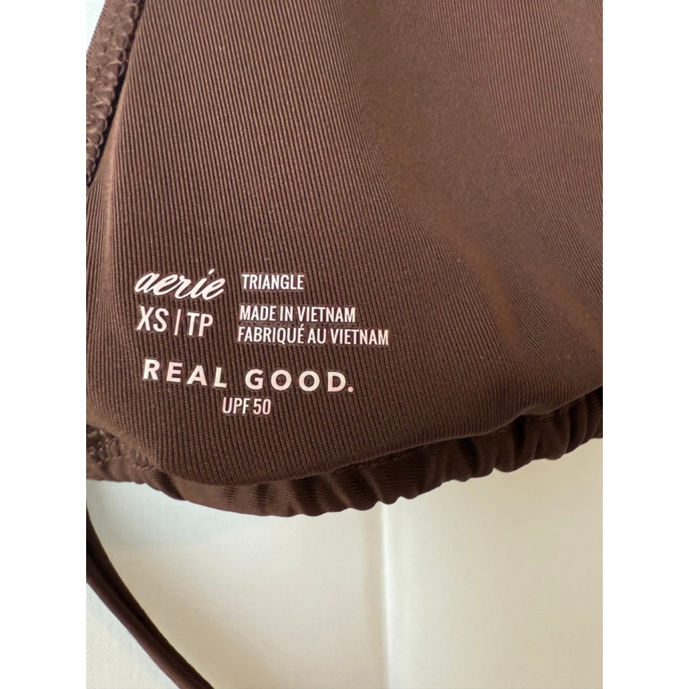 Women's Aerie Triangle Bikini Top XS Brown - Picture 4 of 10